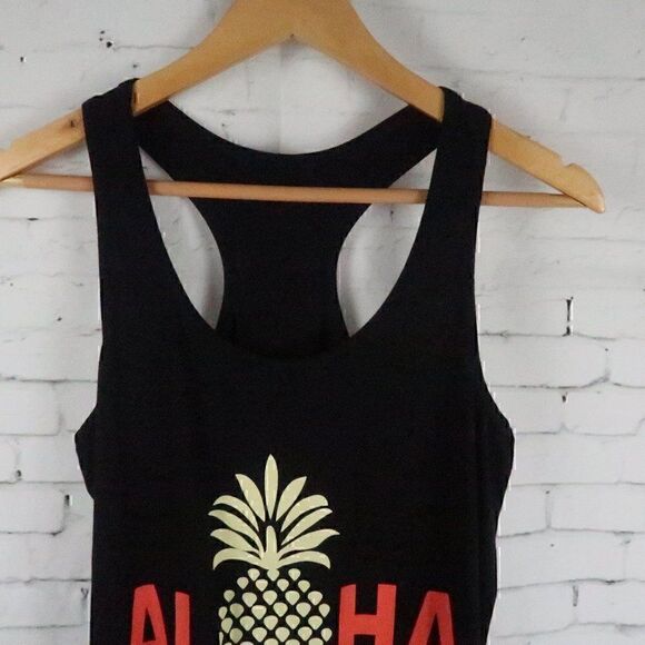 ALOHA BEACHES BLACK RACERBACK TANK TOP SIZE SMALL - Picture 4 of 8